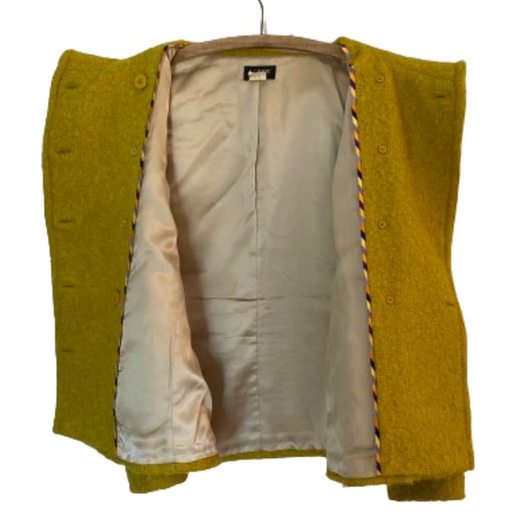 J. Crew Lucille Boucle Mohair Double Breasted Pea Coat Chartreuse - 2 - Picture 10 of 13